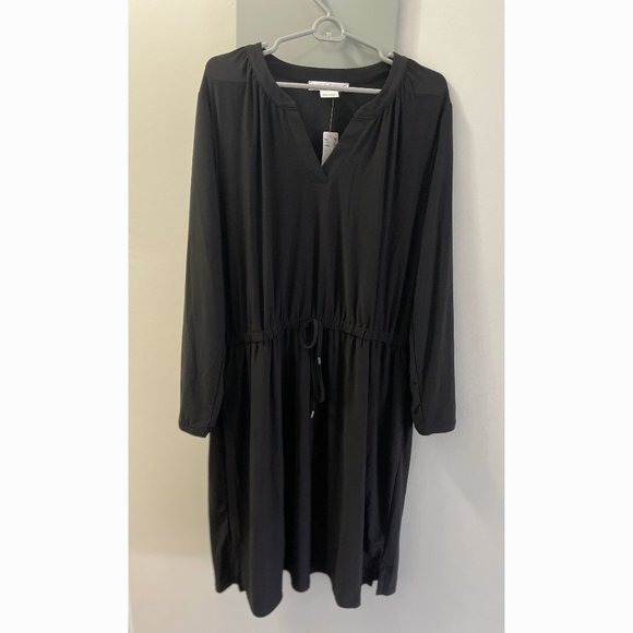 NWT Solid Long-Sleeve Flared Jersey Dress - In Every Story (Penningtons) - Picture 4 of 8
